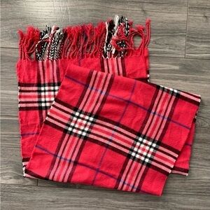 Cashmere Scotland 100% tartan plaid warm fringe old money winter scarf